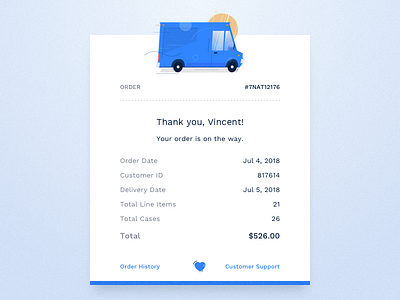 Email Receipt dailyui delivery email food illustration receipt restaurant ticket truck ui