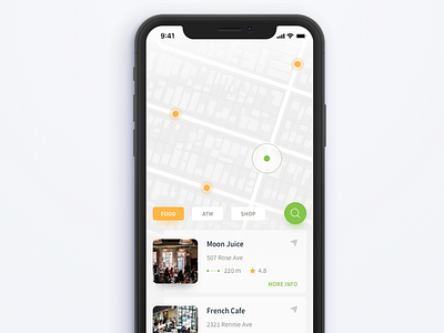 Location Tracker app atm cafe dailyui location map pin search track