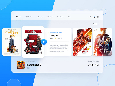 Tv App app clean dailyui design gallery minimal movie sketch tv ui