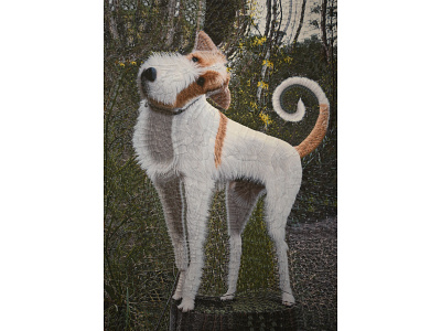 Eddie collage dog dogs illustration paper portrait