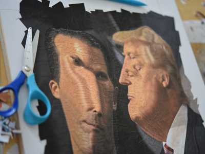 The New Republic, Trump detail collage detail illustration new republic paper portrait scissors studio trump