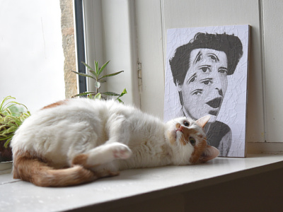 Hannah Arendt, Charlie cat charlie collage collage art eyes hannah arendt illustration portrait