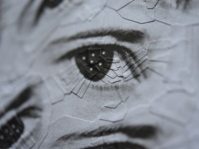 Hannah Arendt, detail collage detail eyes illustration paper paper collage portrait