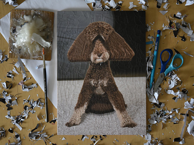 Baxter, studio baxter collage dog dog illustration dogs dogstudio paper scissors