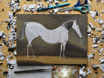 Studio, After C.D Langley art collage horse horse illustration horses illustration paper paper art