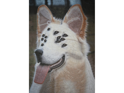 Ozzie collage dog dog illustration dog portrait dogs eyes illustration paper portrait