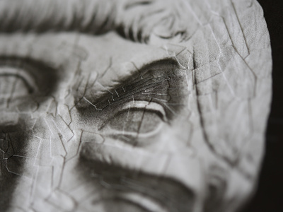 Tiberius, detail collage detail eye eyes paper portrait studio