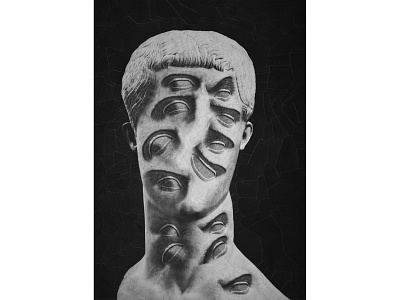 Tiberius bust collage eye eyes head heads illustration portrait portraits surreal