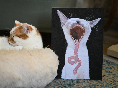 Nibbler with Charlie cat cat portrait cats charlie collage feline illustration paper portrait