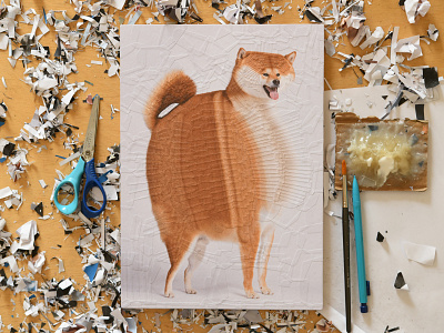 Hercules II, studio collage dog dog illustration dog portrait dogs illustration