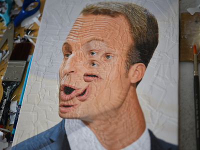 Macron, studio collage emmanuel macron eyes macron portrait studio