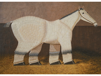 Horse with thick legs, after Albert Clark collage equestrian equine horse horses paper