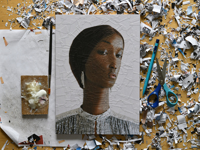Mari, studio collage dribbble paper portrait studio