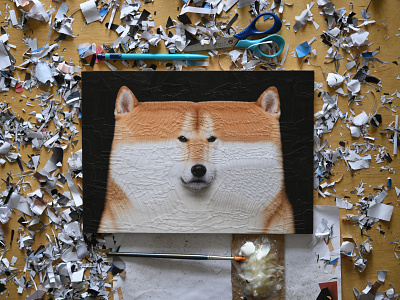 Randy 2, studio collage dog dog portrait dogs dribbble illustration paper portrait