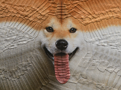 Randy 3, detail art collage dog dogs dribbble illustration paper paper collage portrait