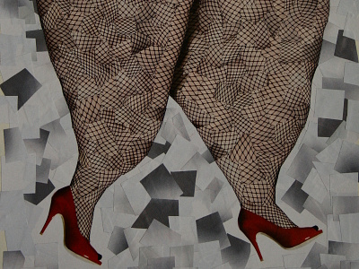 Red heels and legs crop collage heels paper red