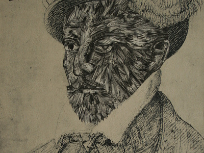 Muscle face sketchbook crop collage paper portrait sketchbook