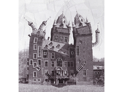 Haunted Castles sketch 4 castle collage collage art illustration