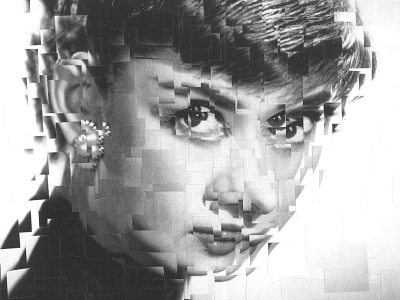 Audrey Hepburn detail art illustration paper paper collage portrait