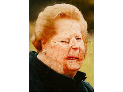 Margaret Thatcher collage illustration paper thatcher