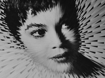 Leslie Caron detail collage eyes illustration paper paper collage portrait