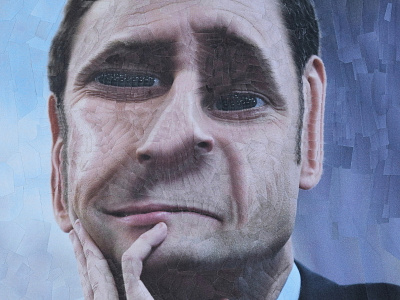 Macron detail art collage illustration macron paper portrait