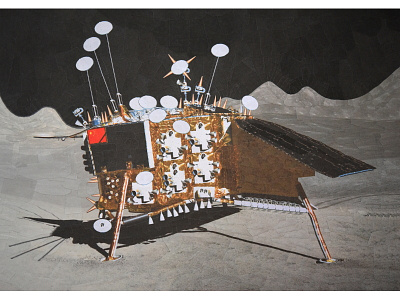 Chang'e 4 art change4 collage collage art illustration moon moon landing paper paper collage