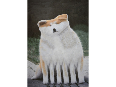 Thick Cheeks art canine collage collage art dog dog portrait dogs illustration paper paper collage portrait