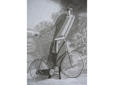 Anonymous cyclist art bicycle bicycles bicycling collage collage art cycle cycling illustration paper collage