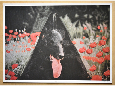 Print giveaway on Instagram art canine collage dog dogs illustration paper artists paper collage prints tounge