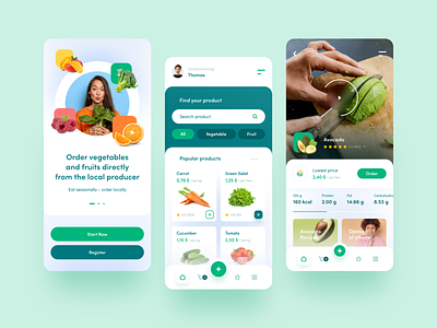 Vege Shop - Mobile App Concept app app design app shop app site application design ecommerce fresh green mobile mobile ui mobile ux shop ui ux vegan vege vegetable web webdesign