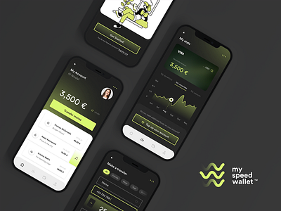 MySpeedWallet - Mobile App Concept app application brand concept design finance green iphone mobile app mockup money pay pay mobile pay wallet phone smartphone ui ux wallet webapp