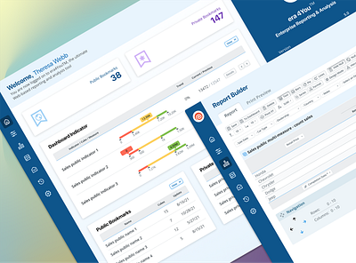 Web-based reporting and analysis tool app design ui