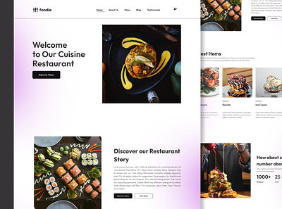 Restaurant Web Design burger design food food landing illustration landing restaurant ui web design