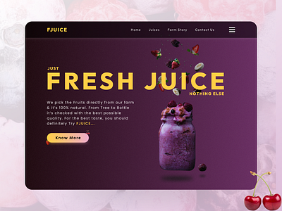 Juice Hero Page body design fruit graphic design gui juice ui ui design uiux web web design web ui website