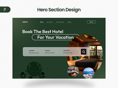 Hotel Book Hero body design hero hero section hero ui ui uiux web web design website wesite design