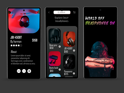 Headphone App design software ui