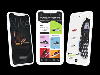 Nike shoe app design ui
