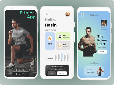 Fitness app design ui