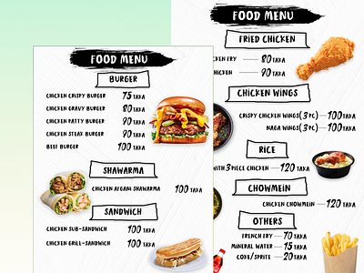 Food Menu branding design food graphic design menu restaurant