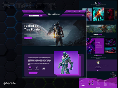 Gaming landing page action design game gaming gaming landing page gaming page landing page ui uiux