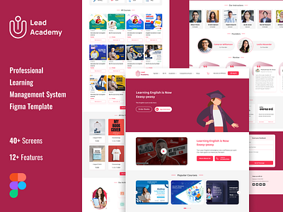 Lead Academy design education landing page learning learning management system lms online educaution software ui