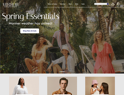 Mirror E-Commerce Web Design landing page logo ui ux web design