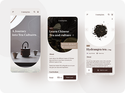 UI design for tea website design mobile tea ui ux web