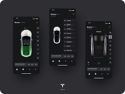 Tesla app design app automobile automotive car challenge design internship mobile tesla ui ux
