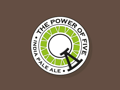 The Power of Five Beer Label/Logo (WIP) ale beer branding concept label logo wip work in progress