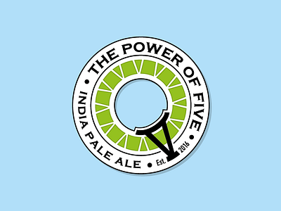 The Power Of Five WIP Stage 2 beer branding concept ipa label logo wip work in progress