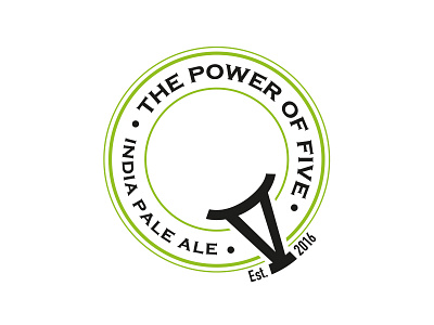 Power of Five version 4 - simplified (WIP) beer branding logo packaging wip