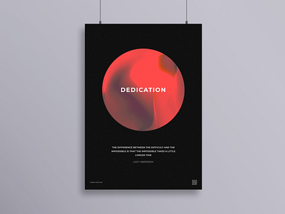 "Dedication" Poster abstract black clean dark dedication design graphic design loft minimal montserrat motivation passion poster poster art posters quote wall