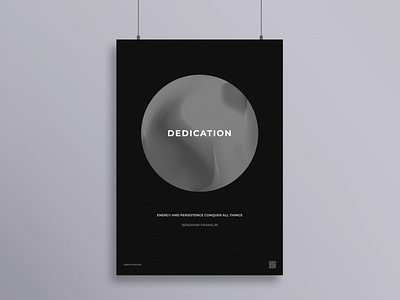 "Dedication B&W" Poster abstract black clean dark dedication design graphic design minimal motivational poster posters